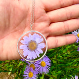 Purple Daisy Flower Necklace - BG 187