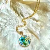 Blue Botanical Flower Necklace - BG 239