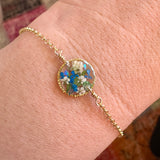 Blue Botanical Flower Bracelet - BG 240