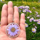 Purple Daisy Flower Necklace - BG 187