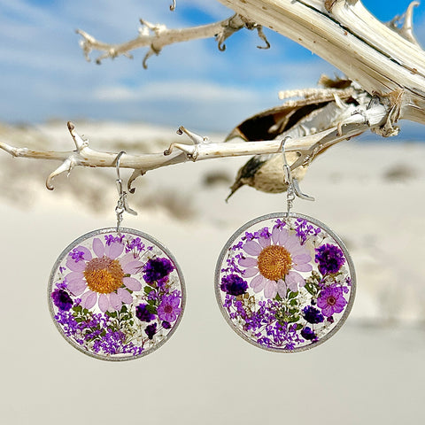 Purple Botanical Garden Earrings - BG 219